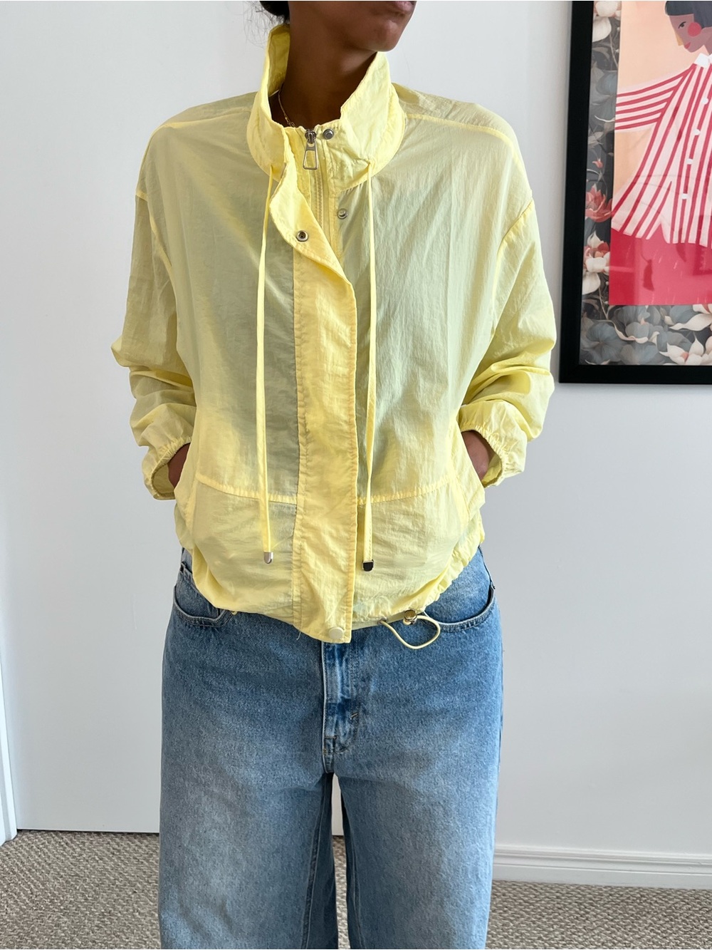 Lightweight Yellow Windbreaker Jacket S